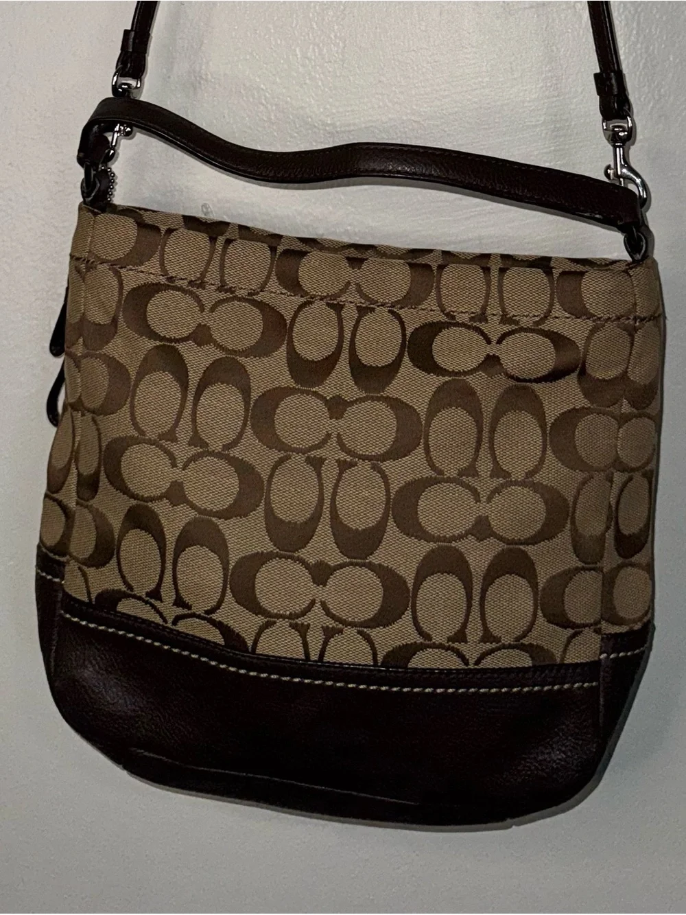 Y2K Coach Signature Canvas Convertible Crossbody Bag